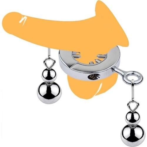 Adult Male Erectile Training Penis Ring Bondage Penis Stretcher Erotic Tools Double Pendant With Thorn SM Alternative Sex Toys