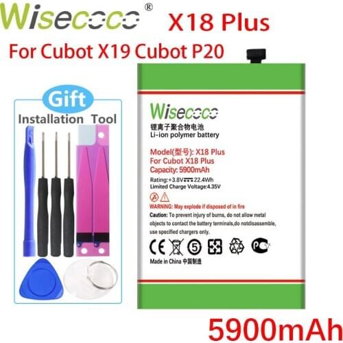 WISECOCO 5900mAh Battery For Cubot X18 Plus X19 Cubot P20 Mobile Phone In Stock High Quality +Tracking Number