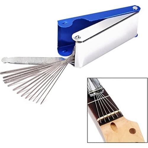 14Pcs Guitar Nut Bridge File Set Mandolin Bass String Groove Slot Luthier Tool Music Equipment Accessories Attachment