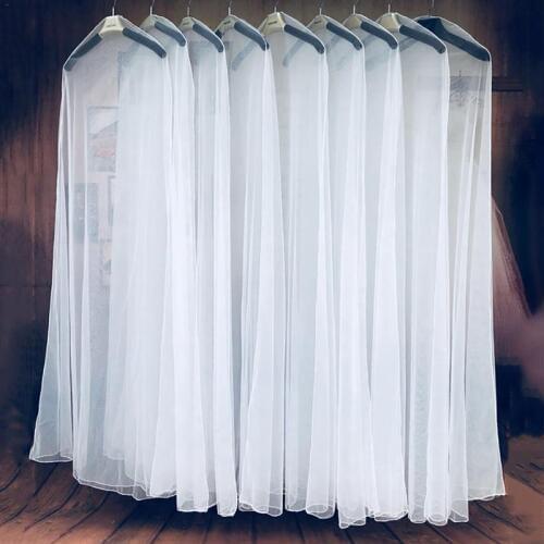 160/180cm Dust Covers Transparent Mesh Yarn Soft Tulle Dust Cover for Clothes Wedding Dress Garment Bridal Gown Protector