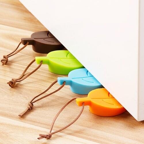 2PCS Silicone Rubber Door Stopper Leaves Shape Door Draft Block Baby Children Safety Protector Door Catcher Block Guard
