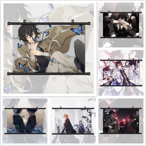 Bungou Stray Dogs Dazai Osamu Nakahara Chuuya Akutagawa Ryuunosuke Anime Manga HD Print Wall Poster Scroll