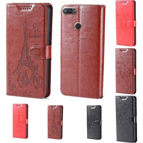 Intaglio icon butterfly flower Tower Flip Leather Wallet Phone Case For Xiaomi Mi 8 Lite Phone cover with card slot