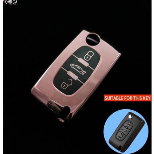 3 Buttons TPU Car Key Cover Case For Peugeot 207 307 308 407 607 807 For Citroen C2 C3 C4 C5 C6 Flip Folding Remote Control