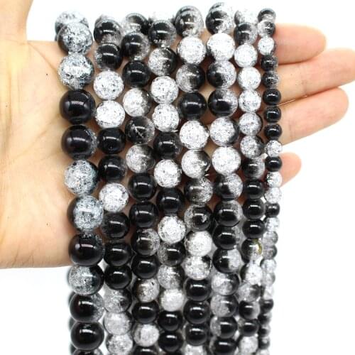 Oameusa Black Popcorn Crystal Glass Beads Agates Beads Loose Beads For Jewelry Making Spacer Beads Accessories Diy Make