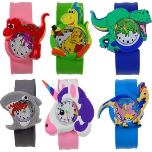 Childrens Watch 30 Kinds of Cartoon Dinosaur Shark Unicorn Santa Claus Pat Watch Strap Kids Watch for Boys Girls Baby Toy Clock