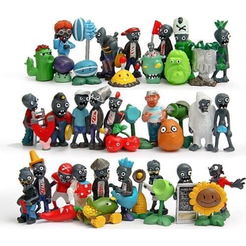 40pcs/Lot 3-8cm Plants vs Zombies PVC Figure Toys PVZ Plant and Zombies Figures Toy Collection Model Toys Dolls Home Decor