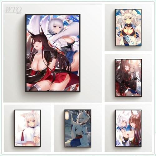 Game Poster Azur Lane Akagi Kaga Anime Posters Canvas Painting Posters and Prints Wall Poster Wall Art Picture Home Decoration