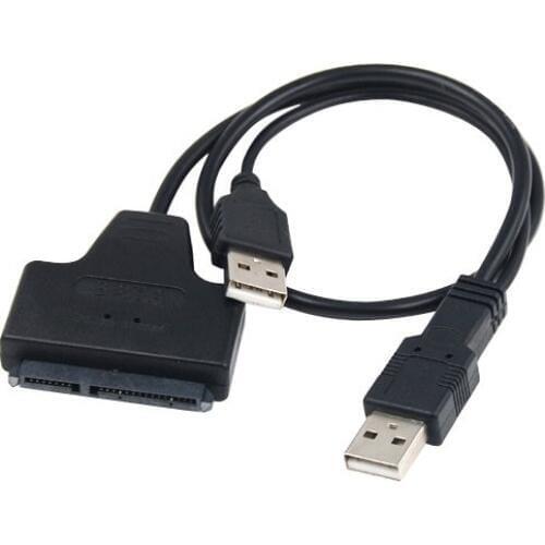 2019 New USB 2.0 to SATA Serial ATA 15+7 22P Adapter Cable For 2.5" HDD Laptop Hard Drive