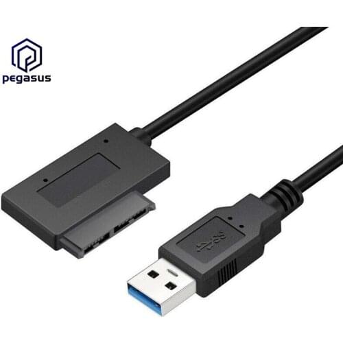 USB 3.0 to Slimline Sata 7+6 13pin Adapter Cable for CD DVD Rom Optical Drive