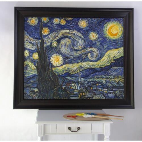 Framed quality masterpiece oil painting reproduction The Starry Night by Vincent Van Gogh