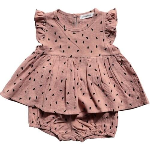 2019 Summer Ins Toddler Kids Girl Sets Printing Kids Cute Ruffles Tops&sets Baby Girl Clothing Sets