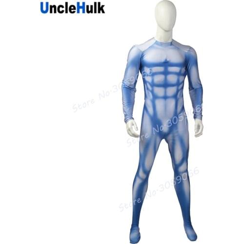 Blue Ink Muscle Shape Lycra Zentai Suit Halloween Costume - ZS111 | UncleHulk