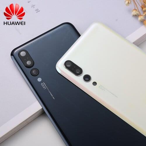 P20Pro Battery Cover For Huawei P20 Pro Rear Housing Glass Repair Back Door Phone Case With Camera Lens +Sticker+ Logo