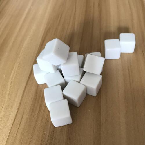50/100/200 Pcs 18mm Square Corner Acrylic Whiteboard Dice Can Write Dice White Light Surface Can Freely Creative DIY Dice Set