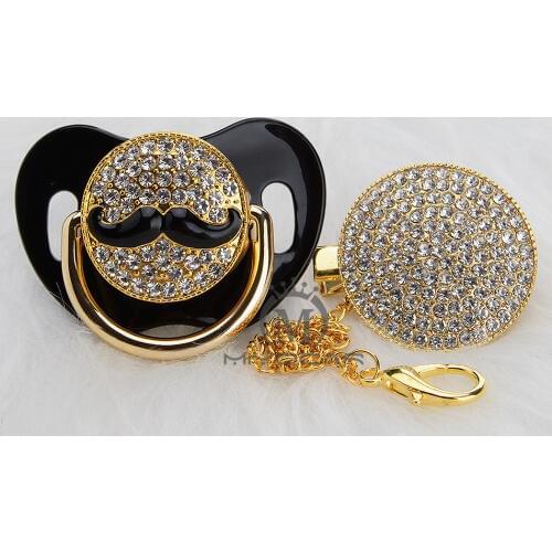 MIYOCAR BLING many colors lovely Moustach pacifier and pacifier clip unique design for baby SGS certificate safe and unique AMOU