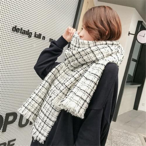 Fashion Women Plaid Scarf Warm Checked Shawl Wrap Cashmere Scarf Winter Girls Scarf