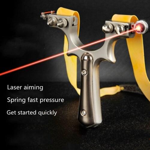 Powerful Slingshot Hunting Alloy Metal Catapult Double Wire Laser Flat Rubber Band Outdoor Shooting Competitive Game New