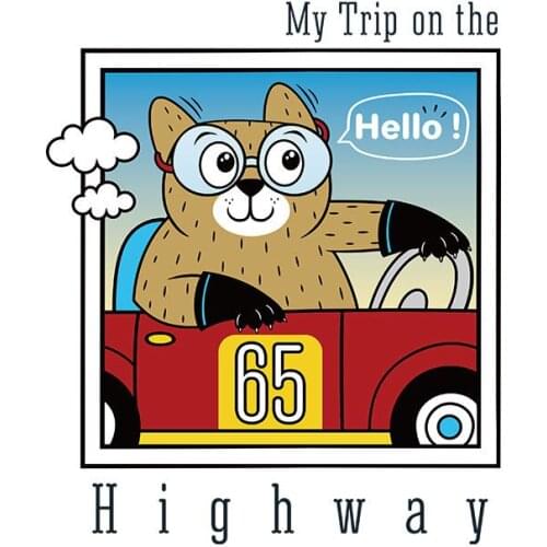 Cartoon fashion trendy funny cat pattern printed on clothes pattern for young people DIY decorative T-shirt thermal transfer