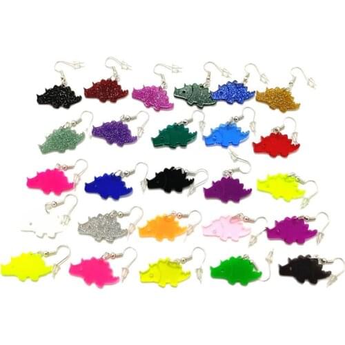 2021 New Kids Girls Earrings Women Cartoon Small Dinosaur Dino Animal Jewelry Acrylic Cute Accessories