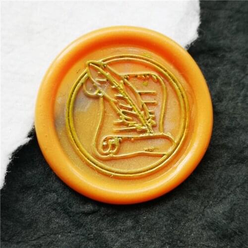Quill Feather Pen Sealling Wax Stamp THE QUILL PEN Wax Seal Stamp Wood Handle for DIY Scrapbooking Wedding Invitation seal stamp