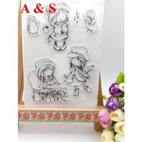 CLEAR STAMPS baby girl DIY Scrapbook Card album paper craft silicon rubber roller transparent stamp