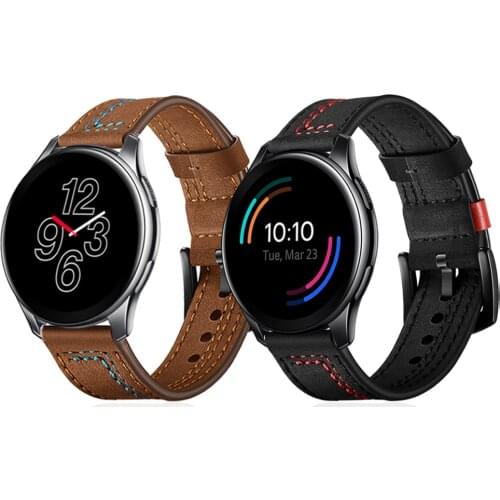 Stitching Leather Strap Wristband For Oneplus Watch Band Bracelet One Plus Smartwatch Watchband Replaceable accessories