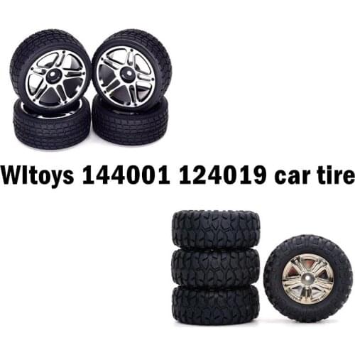 Wltoys 144001 124019 RC Car spare parts tire Flat running tire, cross country tire, all terrain metal rubber