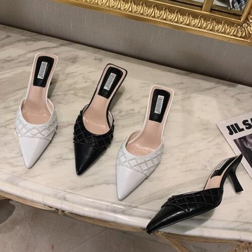 Designer Slides Women Slippers Pointed Toe Slip On Mules Shoes Women Casual Ladies Pumps Slides Women