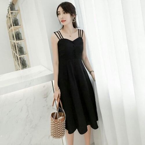 2021 Retro Off shoulder Sexy Dress Women Sleeveless Strap Dresses Female High Waist Slim Temperament Dress Summer Vestidos