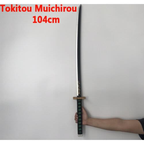 1:1 Japan Cosplay Kimetsu no Yaiba Sword Weapon Demon Slayer Tokitou Muichirou Sword Anime Ninja Knife PU toy 104CM