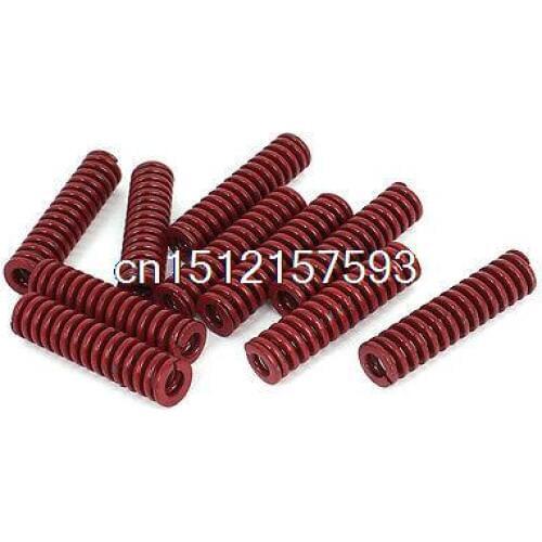 10mm OD 40mm Long Medium Load Stamping Compression Mold Die Spring Red 10pcs