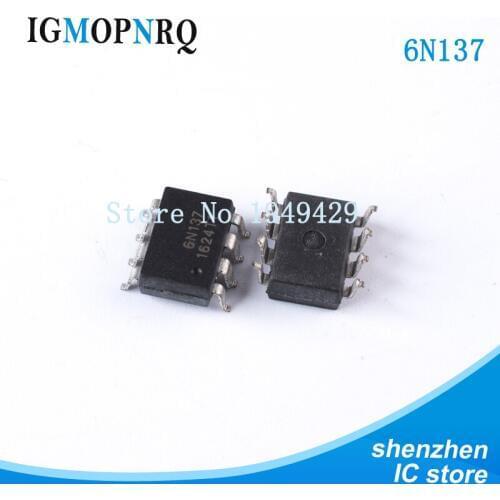 10PCS 6N137S SOP8 6N137 High speed optocoupler High Speed 10MBd LogicGate Output New