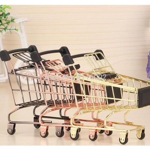 120pcs Creative Mini Children Handcart Simulation Supermarket Shopping Cart Utility Cart Desktop Storage Basket