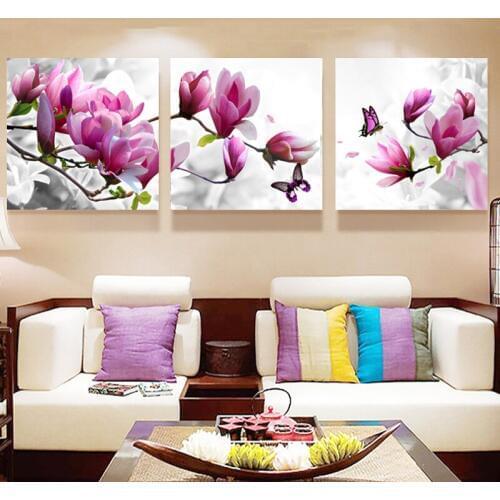 3 Panels Picture Canvas Painting Modern Paintings Cuadros Decoracion Wall Art Pictures For Living Room Flower Bedroom No Frame
