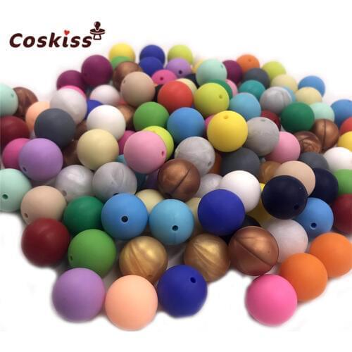 30Pcs 12mm Round Beads Silicone Beads Teething Baby Teether Baby Tool Care Necklace Pacifier Chain DIY Silicone Teething Toy