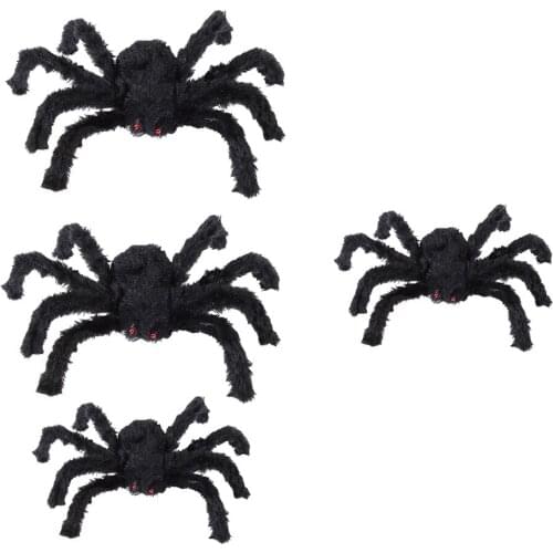 4pcs Parties Layout Props Simulation Spiders Sake Plush Spiders