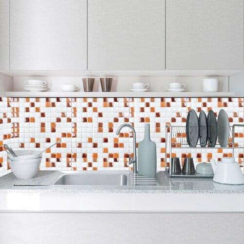 40# 10pc 3d Crystal Tile Stickers Diy Waterproof Self-adhesive Wall Stickers For Kitchen Bathroom High-quality 15 Cm X 15 Cm