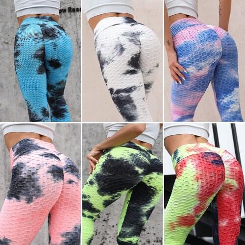 GYMQUASAR Tie Dye Women Seamless Yoga Pants Push Up Legging Fitness Gym Sport Running Yoga High Waist Energy Workout Leggings