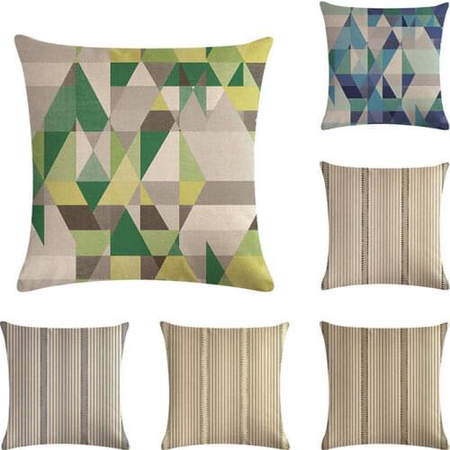 Geometric lattice pattern cushion cover stripe texture pillow cover linen car chair fashion home decoration pillow case 45x45cm