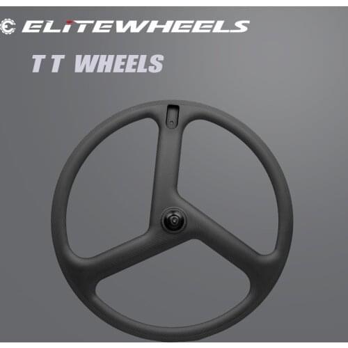 Carbon Tri Spoke Clincher Tubular Wheel For Track Triathlon Time Trial Bike Wheel Three Spokes front or Rear Wheel 3 Spoke
