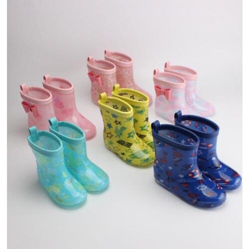 Spring Fashion Classic Childrens Shoes Pvc Rubber Kids Baby Cartoon Shoes Childrens Water Shoes Waterproof Rain Boots