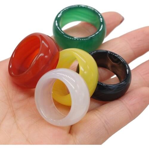 Natural stone rings jewelry a diversity of stones two kinds of models Unisex Circle Natural Stone Finger Rings charms