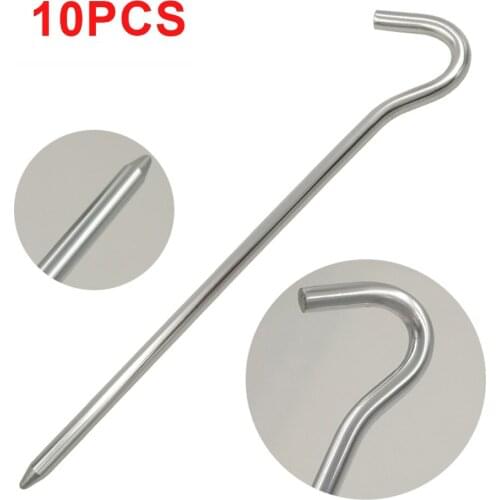 10 Pcs/Lot 18cm Tent pegs Aluminum Round Tent Stake Alloy Silver Tent Pegs Outdoor nails Tent Accessories Support Dropshipping