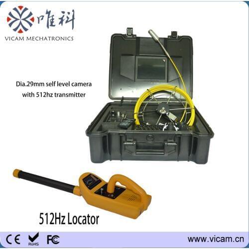 Vicam 512hz pipe locator and 512hz transmitter 29mm self level waterproof camera inspection kit for sewer line inspect V8-1288TC