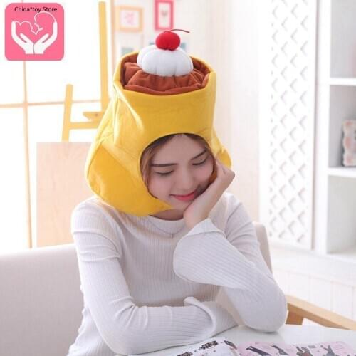 Cartoon Cute Plush Pudding Hood Pudding Hat Photo Props Photo Props Plush Hood Plush Headband PP Cotton