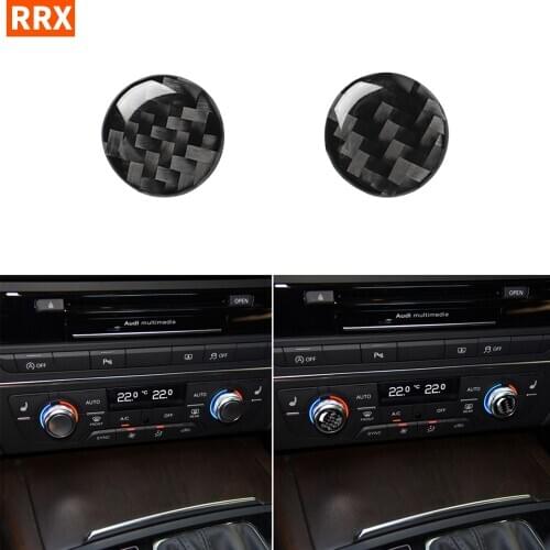 For Audi A6 S6 C7 A7 S7 4G8 2012-2018 Accessories Carbon Fiber Interior Air conditioning Switch Button Trim Cover Sticker