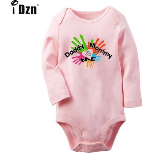 Daddy or Mommy and Me Mommys Helper Design Newborn Baby Boys Girls Outfits Jumpsuit Infant Bodysuit Clothes 100% Cotton Sets