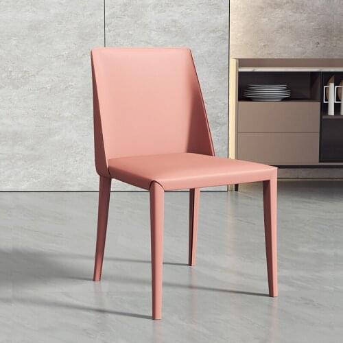 Saddle Leather Dining Chair Family Modern Simple Dining Table Chair Nordic Luxury Restaurant Back Chair Designer Leisure Chair
