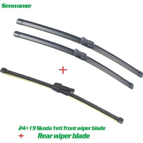 Senwanse Front and rear Wiper Blades For Skoda Yeti 2009-2017 High quality Windshield Windscreen wiper 24"+19"+11"